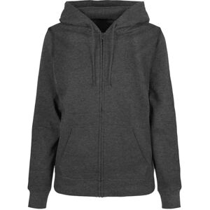 Build Your Brand dam dam basic huvtröja med dragkedja, kol, 4XL Build Your Brand dam dam basic huvtröja med dragkedja, kol, 4XL