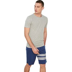 Trendyol Herr grå manlig grundläggande smal passform rund krage kortärmad T-shirt, grå, liten Trendyol Herr grå manlig grundläggande smal passform rund krage kortärmad T-shirt, grå, liten