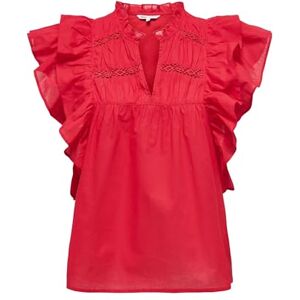 ONLY Onlsunny Capsl Frill Top WVN Noos, Hög risk Röd, S ONLY Onlsunny Capsl Frill Top WVN Noos, Hög risk Röd, S