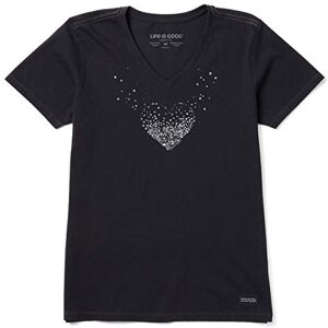 Life Is Good kvinnors kross Vee t-shirt hjärta av hjärtan kvinnor kross vee: Kärlek/lycka Hearts Jet Black S Life Is Good kvinnors kross Vee t-shirt hjärta av hjärtan kvinnor kross vee: Kärlek/lycka Hearts Jet Black S
