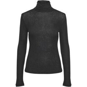 PIECES Pcnoey Ls High Neck Top, svart, M PIECES Pcnoey Ls High Neck Top, svart, M