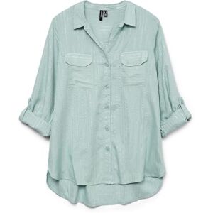 VERO MODA dam Vmbumpy Ls glitterskjorta WVN Ga Noos, Grå mist, S VERO MODA dam Vmbumpy Ls glitterskjorta WVN Ga Noos, Grå mist, S