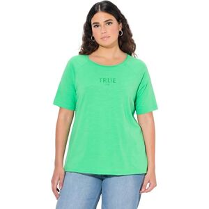 Ulla Popken dam, ring, rund hals, halv ärm, öppen kantig t-shirt, Mintgrön, 54-56 Ulla Popken dam, ring, rund hals, halv ärm, öppen kantig t-shirt, Mintgrön, 54-56