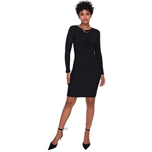 Trendyol Dam midi basic normal stickad klänning, Svart, XL Trendyol Dam midi basic normal stickad klänning, Svart, XL