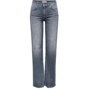 ONLY Dam rak passform jeans ONLBLUSH medium midja rakt skurna jeans, Speciell blå grå denim, XL / 32L ONLY Dam rak passform jeans ONLBLUSH medium midja rakt skurna jeans, Speciell blå grå denim, XL / 32L