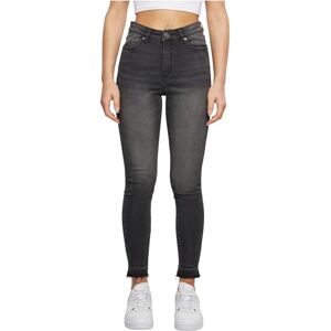Urban Classics Dam skinny hög midja öppen hem jeans byxor, Svart tvättad, 36 Urban Classics Dam skinny hög midja öppen hem jeans byxor, Svart tvättad, 36