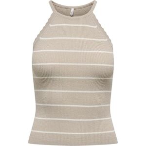 ONLY Onlgemma Sl Scallop Stripe O-Neck KNT, Fjädergrå, M ONLY Onlgemma Sl Scallop Stripe O-Neck KNT, Fjädergrå, M