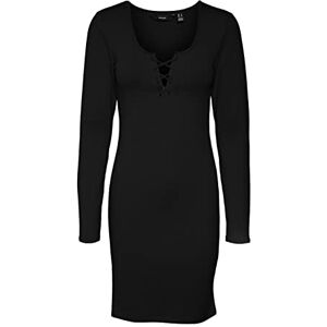 VERO MODA Dam VMRIVA LS kort klänning JRS-klänning, svart, M, svart, M VERO MODA Dam VMRIVA LS kort klänning JRS-klänning, svart, M, svart, M