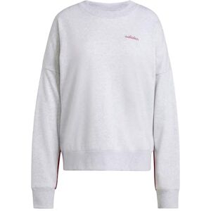 adidas Kobiety Seasonal Essentials Colorpop Sweatshirt with Embroidered Graphic, light grey heather/active maroon, XXL adidas Kobiety Seasonal Essentials Colorpop Sweatshirt with Embroidered Graphic, light grey heather/active maroon, XXL