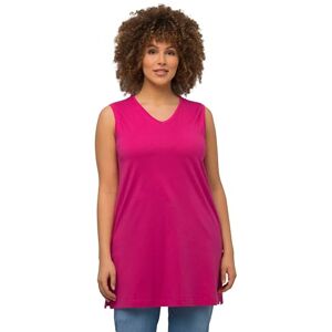 Ulla Popken damtopp, V-hals, avslappnad, ärmlös, bomull t-shirt, Marinblå, 58-60 Ulla Popken damtopp, V-hals, avslappnad, ärmlös, bomull t-shirt, Marinblå, 58-60