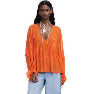 Desigual Blus_Moiras T-shirt för kvinnor, Orange, S Desigual Blus_Moiras T-shirt för kvinnor, Orange, S