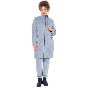 Ulla Popken dam stickad fleecejacka, ståkrage, lång, dragkedja fickor sweatshirt, Himmelsblå, 46 Ulla Popken dam stickad fleecejacka, ståkrage, lång, dragkedja fickor sweatshirt, Himmelsblå, 46
