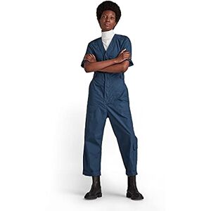G-STAR RAW Dam V-hals kortärmad jumpsuit, Blå (Luna Blue A790-c630), S G-STAR RAW Dam V-hals kortärmad jumpsuit, Blå (Luna Blue A790-c630), S