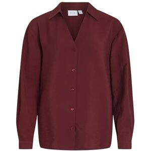 Vila VIDOMIRA V-hals L/S skjorta – NOOS, Cabernet, 38 Vila VIDOMIRA V-hals L/S skjorta – NOOS, Cabernet, 38