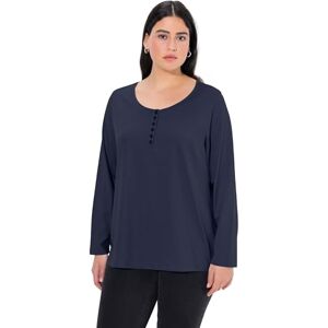 Ulla Popken damtröja med knapplås, lång ärm blus Ulla Popken damtröja med knapplås, lång ärm blus