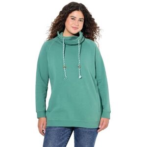 Ulla Popken dam stora storlekar överdimensionerade plus size tröja, bredare ståkrage, väskor, raglan-långärmad, Grön, 50-52 Ulla Popken dam stora storlekar överdimensionerade plus size tröja, bredare ståkrage, väskor, raglan-långärmad, Grön, 50-52