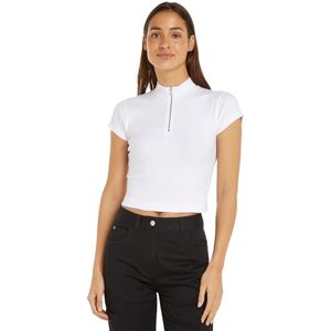Calvin jeans dam varierade ribbade halva blixtlås topp andra toppar, ljus vit, XS, Kritvit, XS Calvin jeans dam varierade ribbade halva blixtlås topp andra toppar, ljus vit, XS, Kritvit, XS