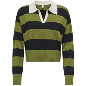 ONLY Onlibi Ls Stripe Polo Pullover Cc KNT, Baby's Breath, XS ONLY Onlibi Ls Stripe Polo Pullover Cc KNT, Baby's Breath, XS