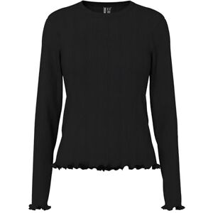 PIECES Pcmarie Ls O-Neck Poin Top JRS Noos Bc, svart, S PIECES Pcmarie Ls O-Neck Poin Top JRS Noos Bc, svart, S
