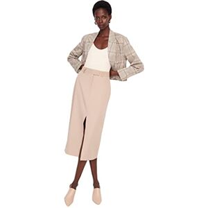 Trendyol Dam mini pennkjol tyg kjol kjol, mink färg, 42, Mink Color, 42 Trendyol Dam mini pennkjol tyg kjol kjol, mink färg, 42, Mink Color, 42