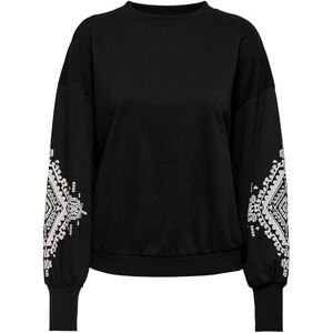 ONLY Onlbrooke L/S O-hals blomma SWT Noos, svart, L ONLY Onlbrooke L/S O-hals blomma SWT Noos, svart, L