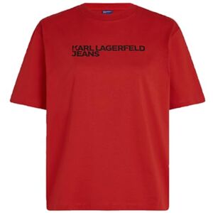 KARL LAGERFELD JEANS , kvinnor, normal kortärmad Essential Logo Tee normal passform, Pompeian Red, XS, röd, XS KARL LAGERFELD JEANS , kvinnor, normal kortärmad Essential Logo Tee normal passform, Pompeian Red, XS, röd, XS