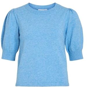 Vila Female stickad topp VIRIL kortärmad, Blixt blå, XXL Vila Female stickad topp VIRIL kortärmad, Blixt blå, XXL
