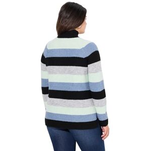 Ulla Popken dam stora storlekar överdimensionerade tröjor plus size pullover, ränder, ståkrage, raglan-långärmad 834564, Mintgrön, 46-48 Ulla Popken dam stora storlekar överdimensionerade tröjor plus size pullover, ränder, ståkrage, raglan-långärmad 834564, Mintgrön, 46-48