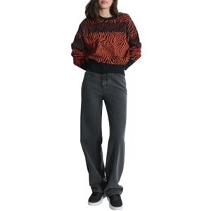 DKNY Dolman ärm tiger tryck tröja tröja, Svart/Ruset, L DKNY Dolman ärm tiger tryck tröja tröja, Svart/Ruset, L