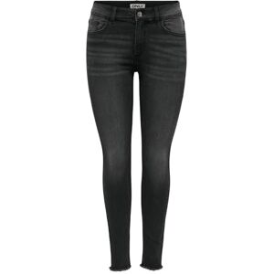 ONLY Damjeans Onlhush Sk Rw ANK DNM Mid-Waist Jeans, Tvättad svart, 34/S/L ONLY Damjeans Onlhush Sk Rw ANK DNM Mid-Waist Jeans, Tvättad svart, 34/S/L