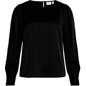 Vila Female långärmad blus rund hals, svart, 44 Vila Female långärmad blus rund hals, svart, 44