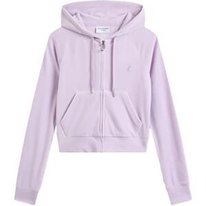 Juicy Couture Madison huvtröja för kvinnor, sweatjacka med huva och dragkedja av velour huvtröja, Pastell-lila, M Juicy Couture Madison huvtröja för kvinnor, sweatjacka med huva och dragkedja av velour huvtröja, Pastell-lila, M