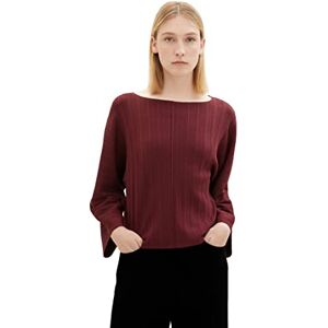 TOM TAILOR Dam plissé tröja med fladdermusärmar, 10308-djup vinröd, XXL TOM TAILOR Dam plissé tröja med fladdermusärmar, 10308-djup vinröd, XXL