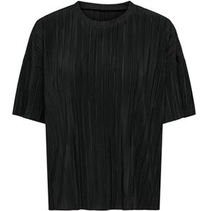 ONLY Onlravenna S/S Plisse Top Noos JRS T-shirt, svart, S ONLY Onlravenna S/S Plisse Top Noos JRS T-shirt, svart, S