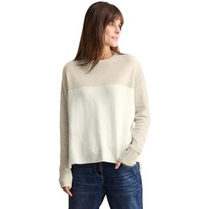 Cecil färgblock tröja, Desert beige melerad, XL Cecil färgblock tröja, Desert beige melerad, XL