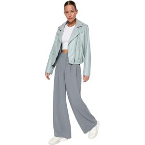 Trendyol TWOAW24PL00177 byxor, grå/fleece besättning, M dam, Grå/Crew Fleece, M Trendyol TWOAW24PL00177 byxor, grå/fleece besättning, M dam, Grå/Crew Fleece, M