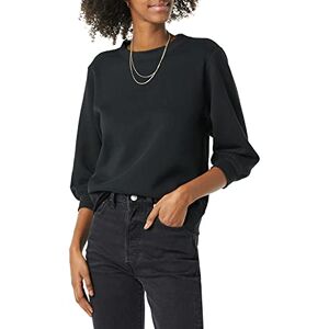 Amazon Essentials dam fransk frotté fleece ärm detalj rund hals tröja, svart, small Amazon Essentials dam fransk frotté fleece ärm detalj rund hals tröja, svart, small