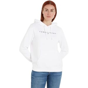 Tommy Jeans dam TJW REG LINEAR HOODIE DW0DW17324 pullover huvtröja, vit (vit), XXS, Vit (vit), XXS Tommy Jeans dam TJW REG LINEAR HOODIE DW0DW17324 pullover huvtröja, vit (vit), XXS, Vit (vit), XXS