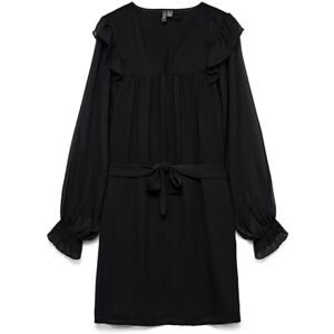 VERO MODA Vmpetra Ls Short Dress WVN Ga Noos, svart, S VERO MODA Vmpetra Ls Short Dress WVN Ga Noos, svart, S