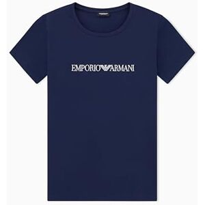 Giorgio Armani Dam vardag bomull rund hals t-shirt blå L normal passform, BLÅ, L Giorgio Armani Dam vardag bomull rund hals t-shirt blå L normal passform, BLÅ, L