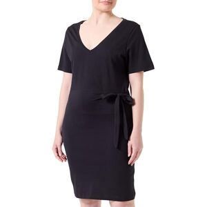 Vila VIPPA V-hals S/S TIE dress/R, Svart skönhet, XS Vila VIPPA V-hals S/S TIE dress/R, Svart skönhet, XS
