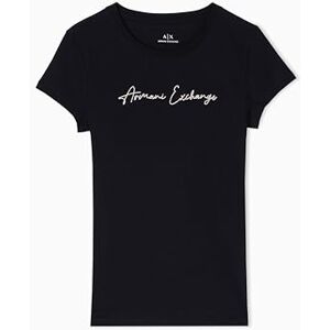 Giorgio Armani kortärmad stor signerad logotyp för kvinnor, svart, S, Svart/guld, S Giorgio Armani kortärmad stor signerad logotyp för kvinnor, svart, S, Svart/guld, S