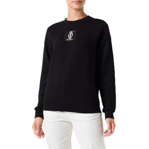 Giorgio Armani dam fyrkantig logotyp, rund hals sweatshirt, svart, XL Giorgio Armani dam fyrkantig logotyp, rund hals sweatshirt, svart, XL