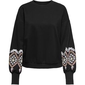 ONLY Onlbrooke L/S O-hals blomma SWT Noos, svart, L ONLY Onlbrooke L/S O-hals blomma SWT Noos, svart, L