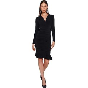 Trendyol FeMan Figurformad Slim Fit Stickad Klänning, Svart, M, Svart, M Trendyol FeMan Figurformad Slim Fit Stickad Klänning, Svart, M, Svart, M