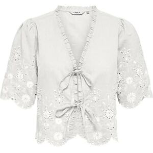 ONLY Dam Onlmiffy S/S Emb Tie Top Os WVN, Cloud Dancer, XS, Molndansare, XS ONLY Dam Onlmiffy S/S Emb Tie Top Os WVN, Cloud Dancer, XS, Molndansare, XS