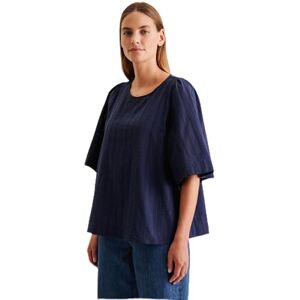 Seidensticker Sidendekal dam skjortblus – modeblus – normal passform – rund hals – 3/4-ärm – 100% bomull, Marinblå, 44 Seidensticker Sidendekal dam skjortblus – modeblus – normal passform – rund hals – 3/4-ärm – 100% bomull, Marinblå, 44