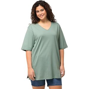 Ulla Popken dam T-shirt, V-hals, avslappnad, halvärm skjorta tight, Ljus mossgrön, 66-68 Ulla Popken dam T-shirt, V-hals, avslappnad, halvärm skjorta tight, Ljus mossgrön, 66-68