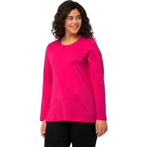 Ulla Popken Dam, rund hals, smal, långärmad skjorta, magentarosa, normal, Magentapink, 54-56 Ulla Popken Dam, rund hals, smal, långärmad skjorta, magentarosa, normal, Magentapink, 54-56