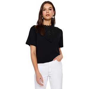 Trendyol Dam normal passform bas stående krage stickad blus, svart, S, Svart, S Trendyol Dam normal passform bas stående krage stickad blus, svart, S, Svart, S